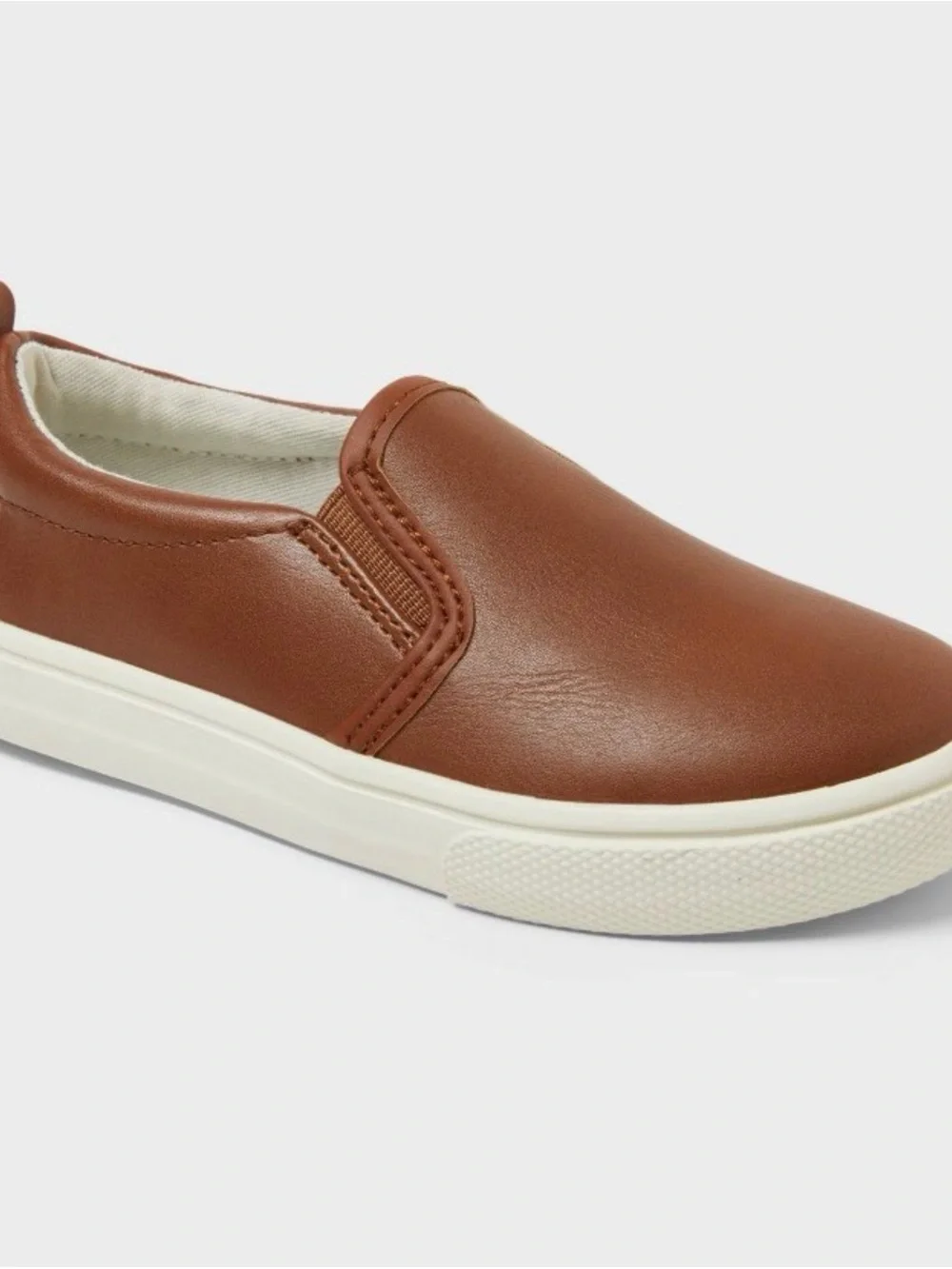 Cat & Jack Kids Tan Slip-On Dress Shoe with White Sole